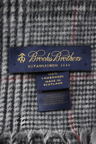 Brooks Brothers Unisex Adults Lambswool Neck Scarf Gray Size 64X11"