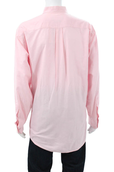Vineyard Vines Mens Cotton Button Up Shirt Pink Size XL