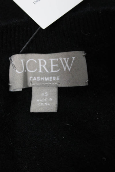 J Crew Women Cashmere V Neck Sleeveless Vest Sweater Black Size XS