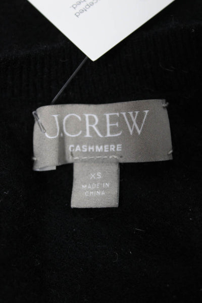 J Crew Women Cashmere V Neck Sleeveless Vest Sweater Black Size XS