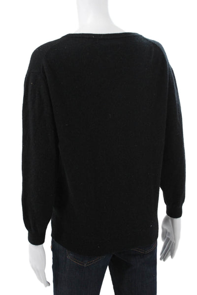J Crew Womens Black Cashmere V-Neck Pullover Sweater Long Sleeve Size XS