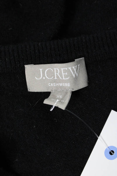 J Crew Womens Black Cashmere V-Neck Pullover Sweater Long Sleeve Size XS