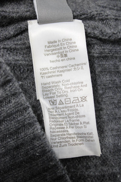 J Crew Women Cashmere Cable Knit Crewneck Pullover Gray Size M