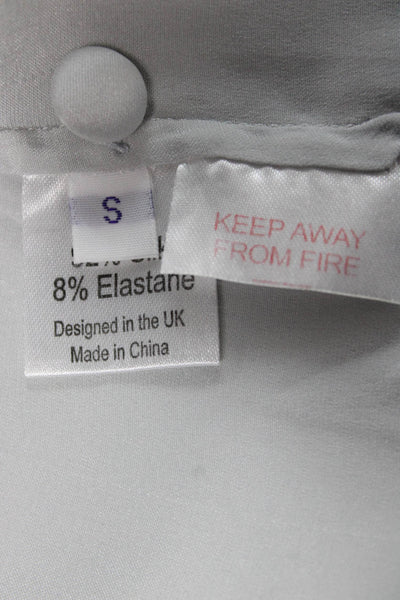 Journelle Women Basic Silk Collared Short Sleeve Pajama Top White Size S