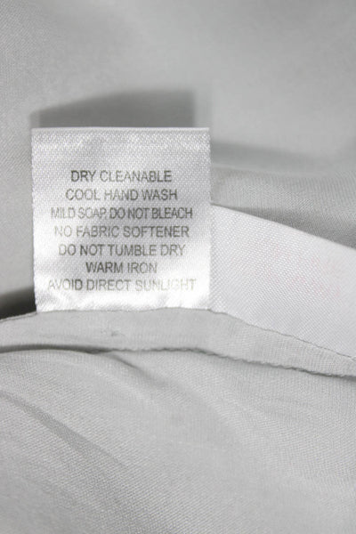 Journelle Women Basic Silk Collared Short Sleeve Pajama Top White Size S
