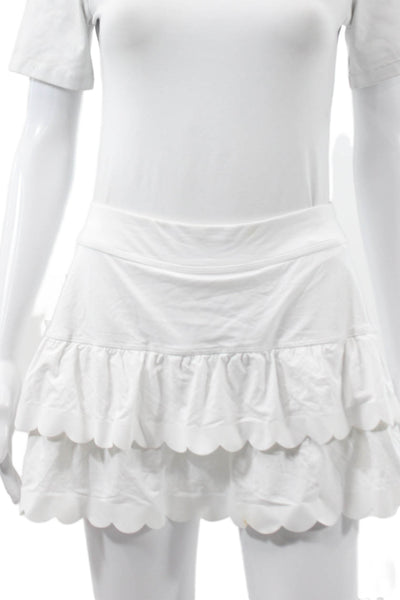 Lilly Pulitzer Womens Athletic Skort White Pull On Meryl Nylon Short Size S