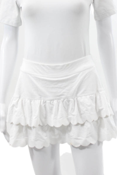 Lilly Pulitzer Womens Athletic Skort White Pull On Meryl Nylon Short Size S