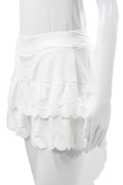 Lilly Pulitzer Womens Athletic Skort White Pull On Meryl Nylon Short Size S