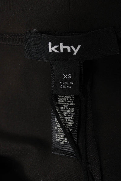 KHY Women Ankle Leggings Black Polyester Solid Size XS