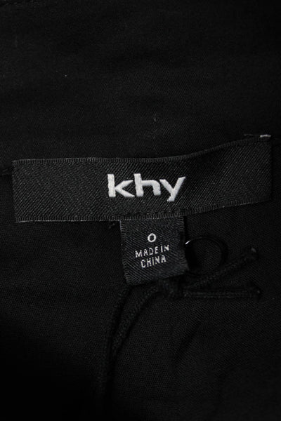 KHY Womens Capri Pants Black Cotton Blend Zip Size 0