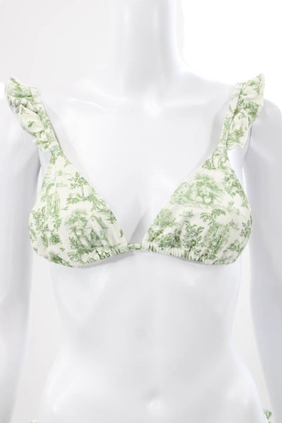 Blackbough Womens Two-Piece Floral Bikini Green Recycled Nylon Size S