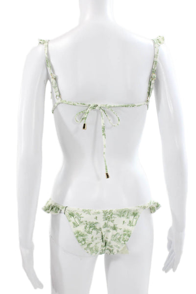 Blackbough Womens Two-Piece Floral Bikini Green Recycled Nylon Size S