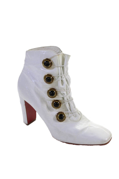 Christian Louboutin Women's Leather Ankle Boots White Size 41