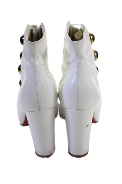 Christian Louboutin Women's Leather Ankle Boots White Size 41