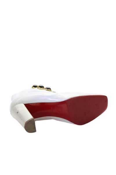 Christian Louboutin Women's Leather Ankle Boots White Size 41