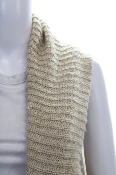 Donna Karan Womens Cowl Neck Acrylic Vest Beige Size XS