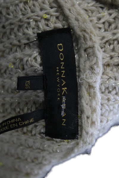 Donna Karan Womens Cowl Neck Acrylic Vest Beige Size XS
