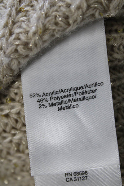 Donna Karan Womens Cowl Neck Acrylic Vest Beige Size XS