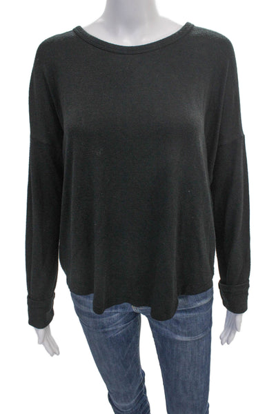 Rag & Bone Womens Black Rayon Pullover Long Sleeve Round Neck Size L