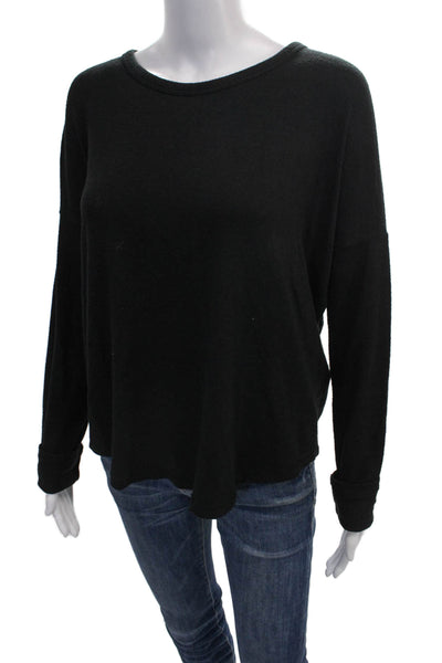 Rag & Bone Womens Black Rayon Pullover Long Sleeve Round Neck Size L