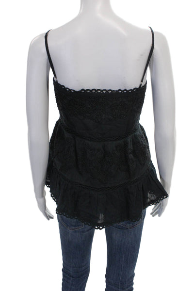Love Sam Women Camisole Black Cotton V-Neck Sleeveless Size M