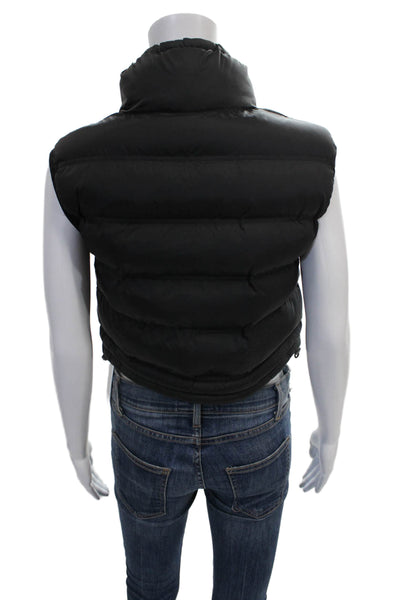 Zara Womens Puffer Jacket Black Zip Polyamide Sleeveless Size S