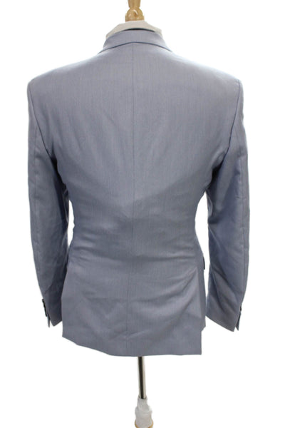 Zara Man Mens Blue Polyester Blazer Button Closure Size 38