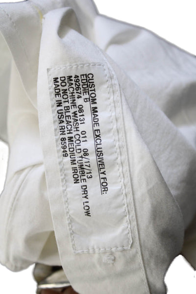 Sartoria Ambrosiana Mens Dress Shirt White Cotton Long Sleeve Size S