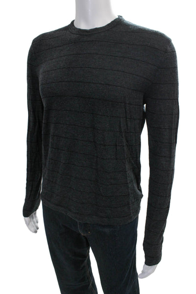 Standard James Perse Mens Wool Striped Crewneck Pullover Gray Size 10XL