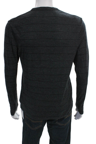 Standard James Perse Mens Wool Striped Crewneck Pullover Gray Size 10XL