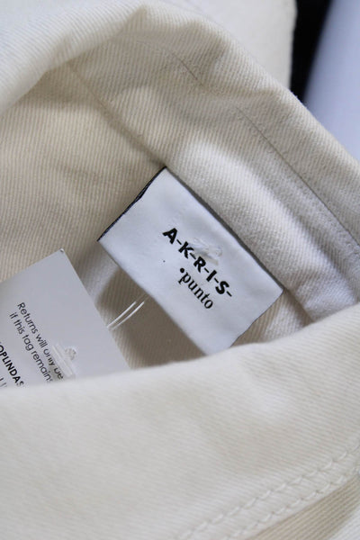 Akris Punto Women White Basic Jacket Button Closure Long Sleeve Size 10