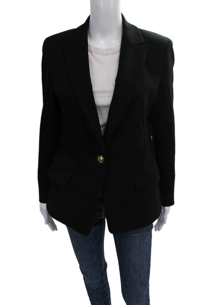 Escada Women Black Viscose Blazer Long Sleeve Buttoned Size 40