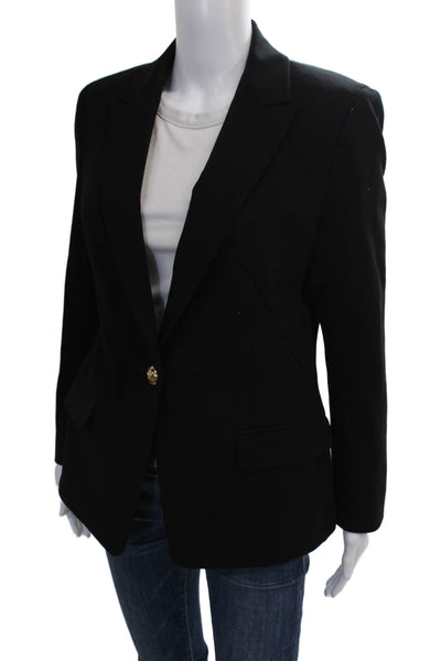 Escada Women Black Viscose Blazer Long Sleeve Buttoned Size 40