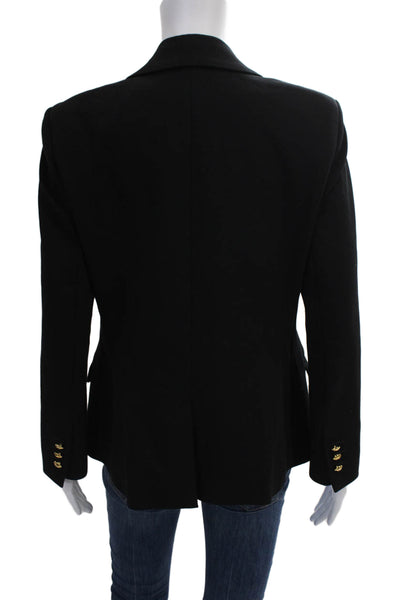 Escada Women Black Viscose Blazer Long Sleeve Buttoned Size 40