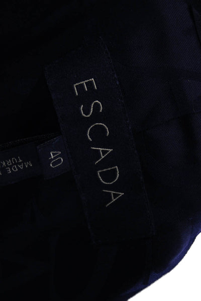 Escada Women Black Viscose Blazer Long Sleeve Buttoned Size 40