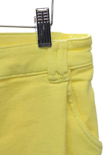 Anne Fontaine Women Tapered High Waist Yellow Cotton Jeans Size 44
