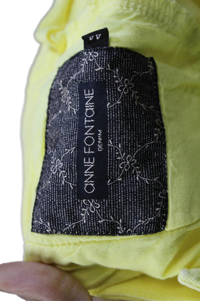 Anne Fontaine Women Tapered High Waist Yellow Cotton Jeans Size 44