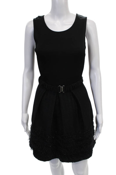 Lil Pour Lautre Women Fit & Flare Black Dress Knee Length Size 36