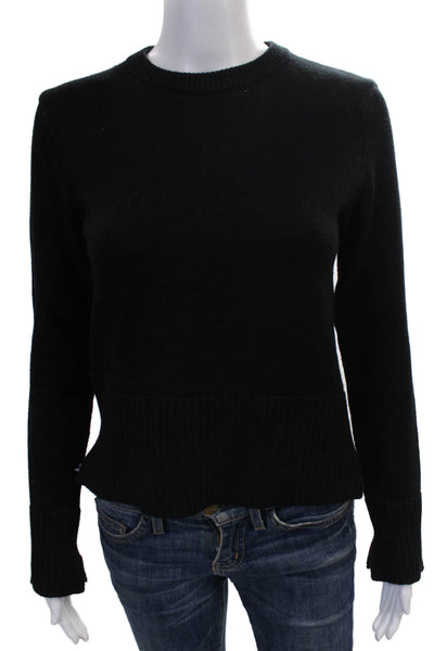 Zara Women Black Crew Neck Pullover Sweater Long Sleeve Size S