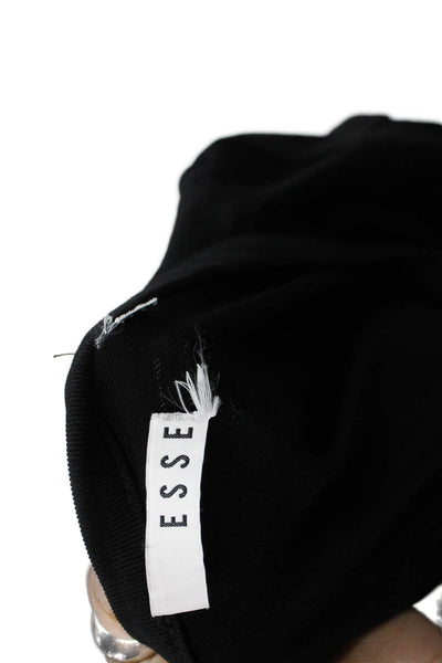 Esse Women Basic Long Sleeve Crew Neck Black T-Shirt Size 6