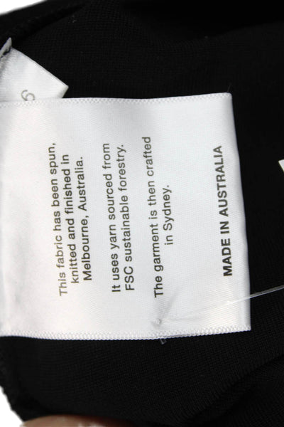 Esse Women Basic Long Sleeve Crew Neck Black T-Shirt Size 6