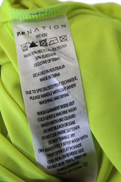 PE Nation Women Cropped Yellow T-Shirt Short Sleeve Crew Neck Size S