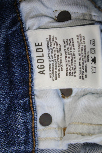 Agolde Womens Skinny Jeans Blue Button Mid Rise Size 23