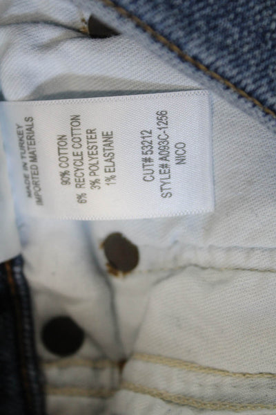 Agolde Womens Skinny Jeans Blue Button Mid Rise Size 23