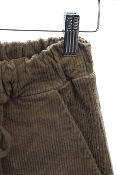 Les Impatientes Women Brown Cotton Drawstring Jogger Pants Size XS