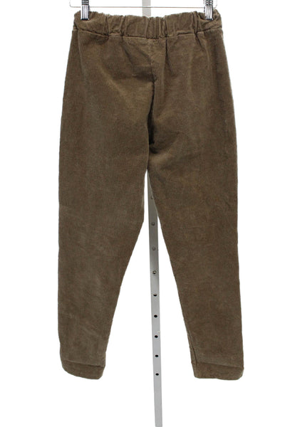 Les Impatientes Women Brown Cotton Drawstring Jogger Pants Size XS