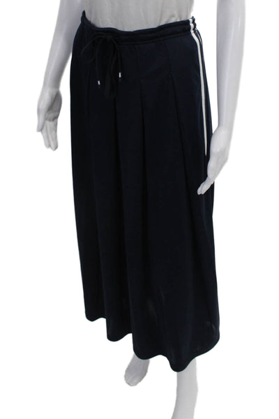 The Upside Women Pleated Striped Polyester Long Skirt Blue Size XS