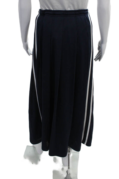 The Upside Women Pleated Striped Polyester Long Skirt Blue Size XS