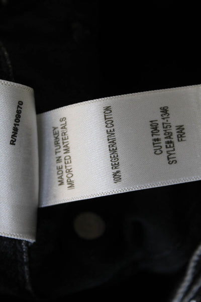 Agolde Womens Straight Jeans Black Button High Rise Size 24