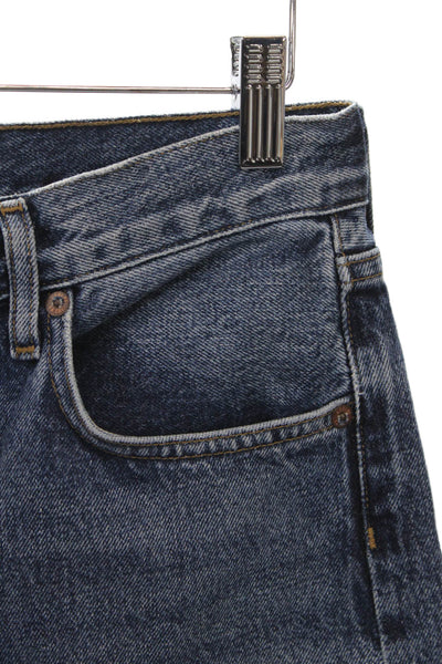 Agolde Women Straight Jeans High Rise Button Fly Blue 100% Cotton Size 24